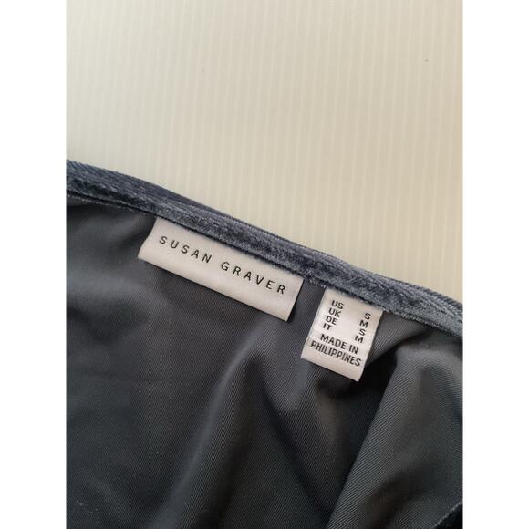 Susan Graver Velvet Faux Wrap Top 3/4 Sleeve Evening Holiday Party Women S - Picture 4 of 5